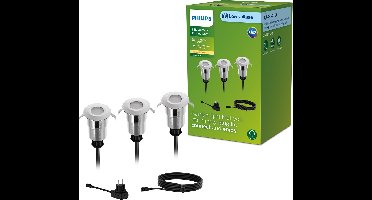 Philips GardenLink Spore 24V grondspot - zwart - set van 3
