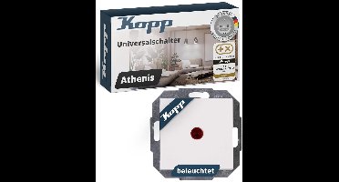 KOPP - Controleschakelaar - Athenis HK07 - Inbouw - 1-voudig Enkel Schakelaar - Helder Glans Wit