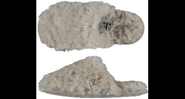Apollo Instap slippers/pantoffels Fluffy - dames - beige - maat 39-40 - huissloffen