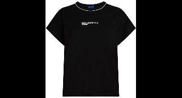 Karl Lagerfeld Drapey Logo T-shirt Met Korte Mouwen Zwart S Vrouw