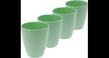 Excellent Houseware drinkbekers van onbreekbaar kunststof - 8x - 340 ml - groen - kinderen - Limonade bekers - Campingservies - picknickservies