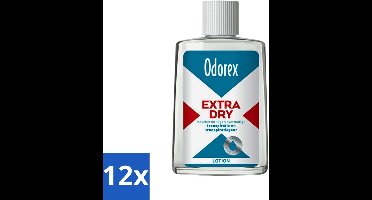 12 x Odorex Extra Dry Lotion 50 ml - Extra Dry - Overmatig Zweten - Zweetgeur - Deodorant - Vloeibare Lotion
