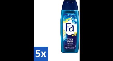 5 x Fa Men - Douchegel - Active Sport - Verfrissend - Green Citrus - 250 ml - 48 Uur Bescherming - Sportieve Deodorant - Verfrissende Geur - Actieve Dag - Zweet En Geuren