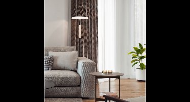 LED Vloerlamp - Torna Loti - 15W - Warm Wit 3000K - Aanraakschakelaar - Koffie - Metaal