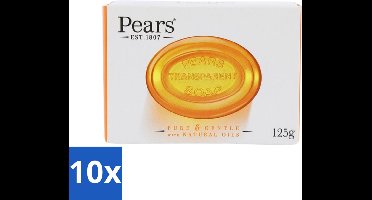 10 x Pears - Zeep - Transparant - Zacht - 125 Gr - Zeep - Mint Extract - Verkoelende Zeep - Verfrissende Zeep - Huid Reinigen
