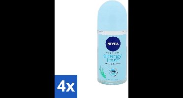 4 x Nivea - Energy Fresh - Vrouwen Rollerdeodorant - 48 Uur Lang Werkend - 50 ml - NIVEA Energy Fresh - Deodorant Roller - 48 Uur Bescherming - Zonder Aluminium - Frisheid