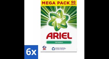 6 x Ariel Original - Waspoeder - Witte en Lichtgekleurde Was - 50 Wasbeurten - Ariel Original - Waspoeder - Wasmiddel - Witwas - Lichte Kleuren