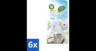 6 x Air Wick - Luchtverfrisser Navulling - Essentiële Oliën - Fris Linnen & Lilac - Elektrische Geurverspreider - 20 ml - Air Wick Geurverspreider - Essentiële Oliën Navulling - Fris Linnen Geur - Lila Geur - Elektrische Geurverspreider