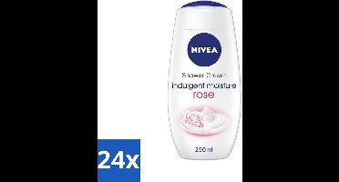24 x Nivea - Shower Indulgent Moisture Rose Douchecrème - 250 ml - NIVEA Douchecrème - Hydraterende Douchecrème - Rozengeur - Amandelmelk - Zachte Huid