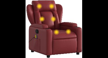 vidaXL - Massagestoel - verstelbaar - kunstleer - wijnrood