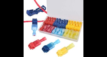 JHubers Goods - - Elektrische Draadconnectoren Set met 30 Paar T-Tap en Mannelijke Spade Connectoren - 60 Stuks in Rood, Blauw, Geel