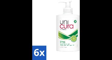 6 x Unicura - Vloeibare Zeep Ultra - Verzorgend - 250 ml Pomp - Antibacteriële Zeep - Vloeibare Zeep - Handzeep - Hydraterende Zeep - Natuurlijke Zeep