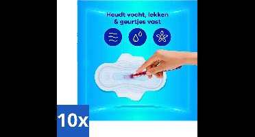10 x Always - Maandverband - Long - 48 Maandverband - Maandverband - Menstruatie - Bescherming - Vochtabsorptie - Geurneutralisatie