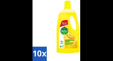 Dettol - Allesreiniger - Citroen - Hygiënisch Schoon - 1 liter - Bulkverpakking - 10 stuks