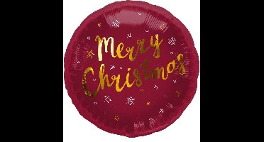 Folat - Folieballon 'Merry Christmas' Rood - 45 cm