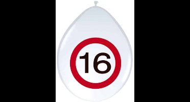 Folat - Ballonnen verkeersbord 16 (8 stuks)