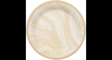 Folat - Borden Marmer Beige 23 cm - 8 stuks