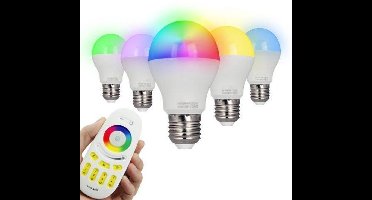Mi-Light Mi-Boxer - (FUT014) - E27 RGB+CCT 6W LED Lamp - Alle RGB kleuren + Warm wit licht tot koud wit licht - Dimbaar - Smart verlichting - Smart lamp