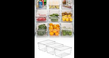 Asir Koelkast Organizer Set (3 Stuks) - Transparant