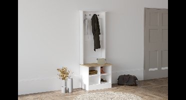 Asir Halstandaard - Kapstok - Garderobekast - Saffier Wit - 64 x 175 x 43 cm