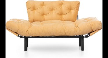 Asir - 2-zits slaapbank (bankbed) – mosterd – 155 x 70 x 85 cm