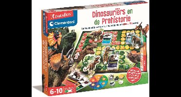 Clementoni - Dinosauriërs en Prehistorie Bordspel - 3 Verschillende Spelmodussen - Dubbelzijdig - Leren over Dinosauriërs - 6-10 jaar