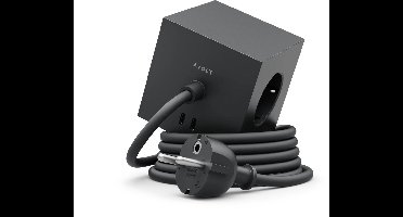 Avolt Square 1 | Design Stekkerdoos met USB-C & 3 Meter Kabel - Stockholm black