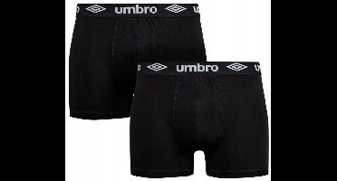 UMBRO - Boxershort voor Mannen - Maat L - Zwart - 95% Katoen - (2 Stuks) - Heren Boxershorts - Ondergoed - Comfortabel & Ademend