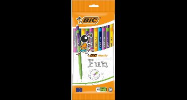 BIC Matic Fun - Vulpotlood - Met gum - HB Potlood 0,7 mm - Verschillende kleuren - 10 Stuks