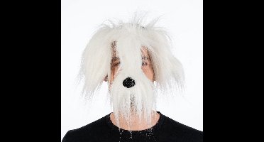 Witte Harige Hond Snuffel Masker