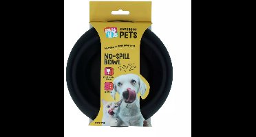 Excellent Pets Anti-knoei Voer- en Drinkbak Hond en Kat - 800 ml - Voerbak met Antislip - S - Morsbestendige Rand - Siliconen Drinkbak - Antraciet