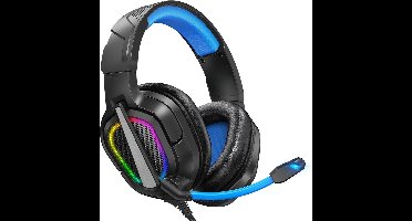 StayPowered Gaming Headset - Verpletter je tegenstanders met kraakhelder geluid - Surround Sound - Noise Cancelling Mic - Comfortabel Design - Brede Compatibiliteit - RGB Verlichting - Zwart/Blauw - Levering Sneller dan Aangegeven!