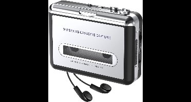 Cassette Speler - Walkman -Metallic zilver met zwarte bekleding