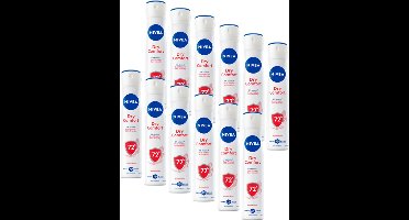 NIVEA Dry Comfort Deodorant Spray - Anti-Transpirant - Droog gevoel - 72 uur bescherming - Met mineralen en DryPlus-systeem - Alcoholvrij - 12 x 200 ml - Voordeelverpakking