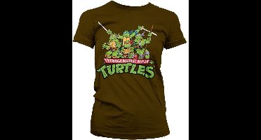Teenage Mutant Ninja Turtles Turtles Distressed Group Girly T-shirt Damen Brown-M
