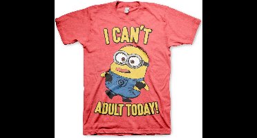 Minions I Can't Adult Today T-Shirt Red-Heather-S