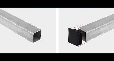 vierkant insteekdop - 25x25mm - 20 stuks - lichtgewicht geribbelde eindkap - inslagdop - kunststofdop
