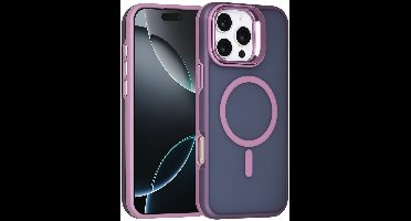 TUNIQ Back cover voor iPhone 16 Pro Max - MagSafe - Met Camera Stand - Paars