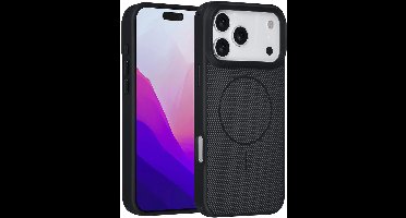 TUNIQ Back cover voor iPhone 17 Pro Max - MagSafe - Carbon Fiber - Antishock - Zwart