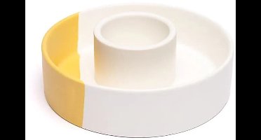 Keramische smudge brander wit/oker - ø12 cm x 3.5 cm