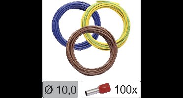 Quadrios 25CW127 Enkele ader LiFY 10 mm² Blauw, Bruin, Geel-groen 1 set(s)