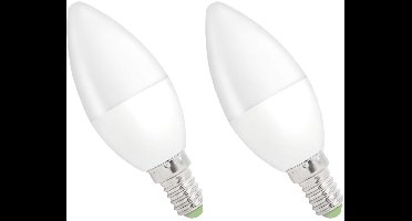 Spectrum LED Kaarslamp E14 1W - 230V - 90 Lumen - 3000K Warm wit - Gezellig licht - Energiezuinig - 2 stuks