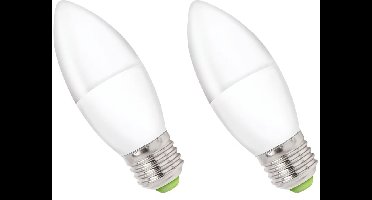 Spectrum LED Kaarslamp E27 6W - 230V - 540 Lumen - 4000K Neutraal Wit - Natuurlijk Licht - Energiezuinig - 2 stuks