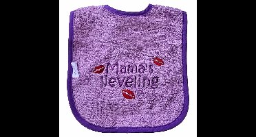 Paarse slab met "Mama's lieveling" - moeder, mamma, moederdag, kraamcadeautje, verjaardag, cadeautje, baby, paars, lila