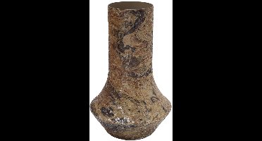 Present Time Vaas Mosaic Marble - Bruin - 20x20x31cm - Metaal - Modern - Bloemenvaas - Woondecoratie - Decoratieve vaas voor woonkamer of slaapkamer - Moederdag - Moederdag cadeautje - Moederdag cadeau voor mama