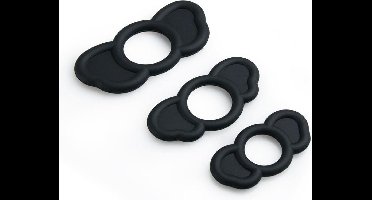 Power Escorts - Leuk design Cockring 3 - Pack - Black - 3 verschillende maten - dia inner 26 mm / 23 mm / 18 mm - gave Cadeau box - 60-00026
