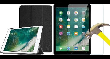 Hoes geschikt voor Apple iPad Mini (2019) / Mini 4 Screenprotector - Smart Book Case Tri-Fold Cover - Zwart