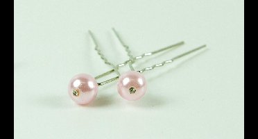 Haarpinnen parel met steentje violet kleur