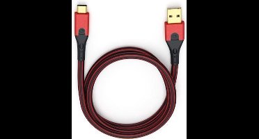 USB 3.2 Gen 1 (USB 3.0) [1x USB 3.2 Gen 1 stekker A (USB 3.0) - 1x USB-C stekker] 3.00 m Rood/zwart Vergulde steekconta