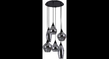HighLight hanglamp Cambio 6 lichts - zwart / smoke